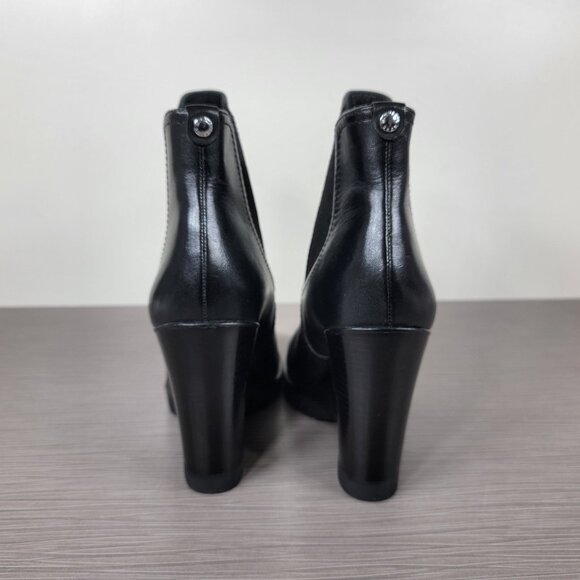 Michael Kors Thea Wedge Chelsea Boots, Black Leather, Womens Size 6 M - Picture 5 of 11